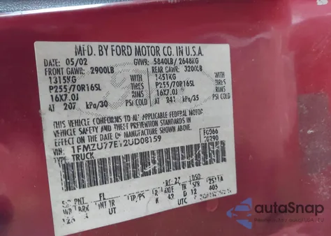 2002 Ford Explorer Sport Trac z USA, uszkodzony, nr VIN 1FMZU77E12UD08159